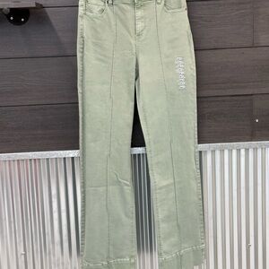Wide Leg Green Jeans